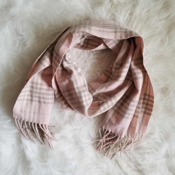 Pink Plaid Cashmere Scarf - Picture 5 of 5